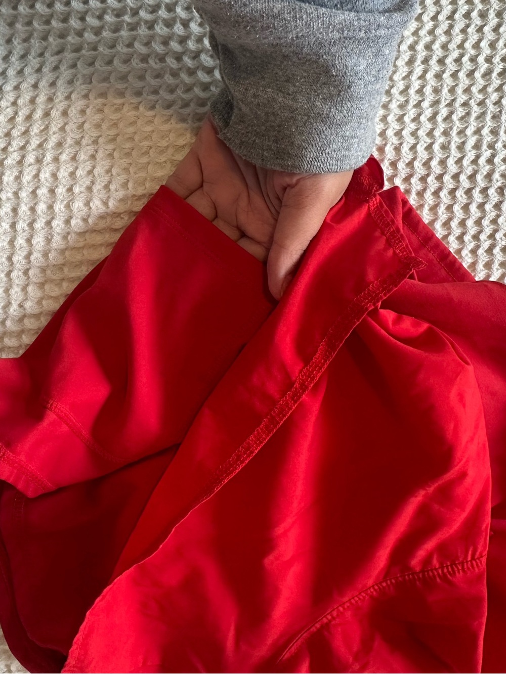 Red Racerback Crop Tank & Running Shorts Set | Fabletics - Picture 7 of 8